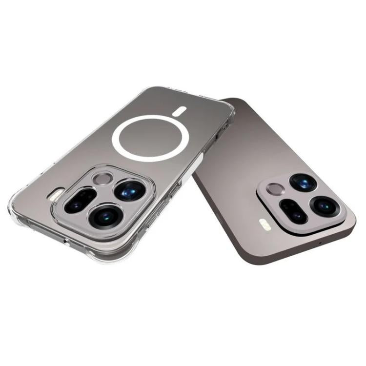 For OPPO Find X9 Pro 5G WANLONFENG Transparent Magnetic Four-Corner Shockproof TPU Phone Case with 2pcs Screen Films - Transparent