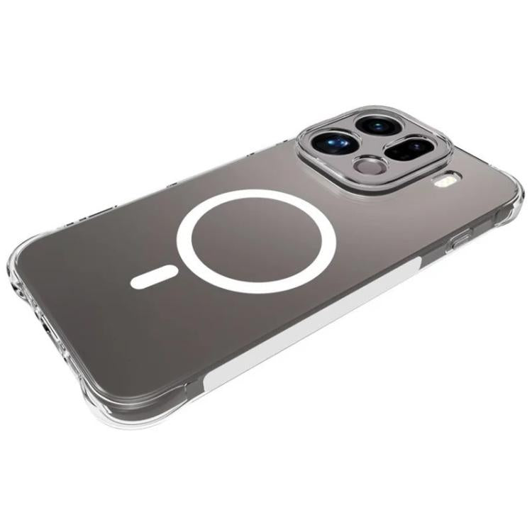 For OPPO Find X9 Pro 5G WANLONFENG Transparent Magnetic Four-Corner Shockproof TPU Phone Case with 2pcs Screen Films - Transparent