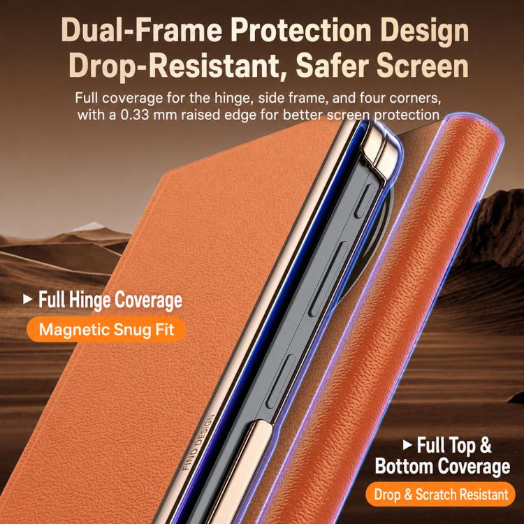 For OPPO Find N6 5G Sliding Wristband Holder Genuine Leather Phone Case