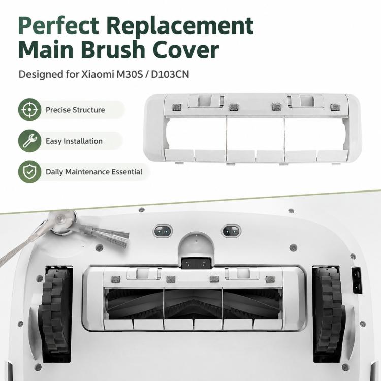 Replacement Accessories for Xiaomi Mijia M30 S Robot Vacuum Cleaner, Specification:White Main Brush Cover