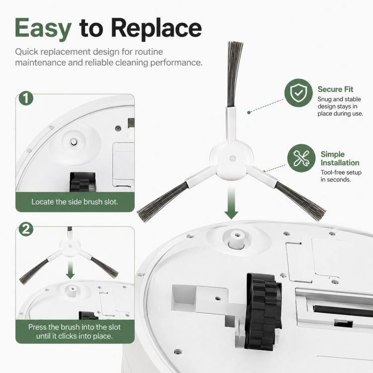 Replacement Accessories for Xiaomi Mijia M30 S Robot Vacuum Cleaner, Specification:One Side Brush