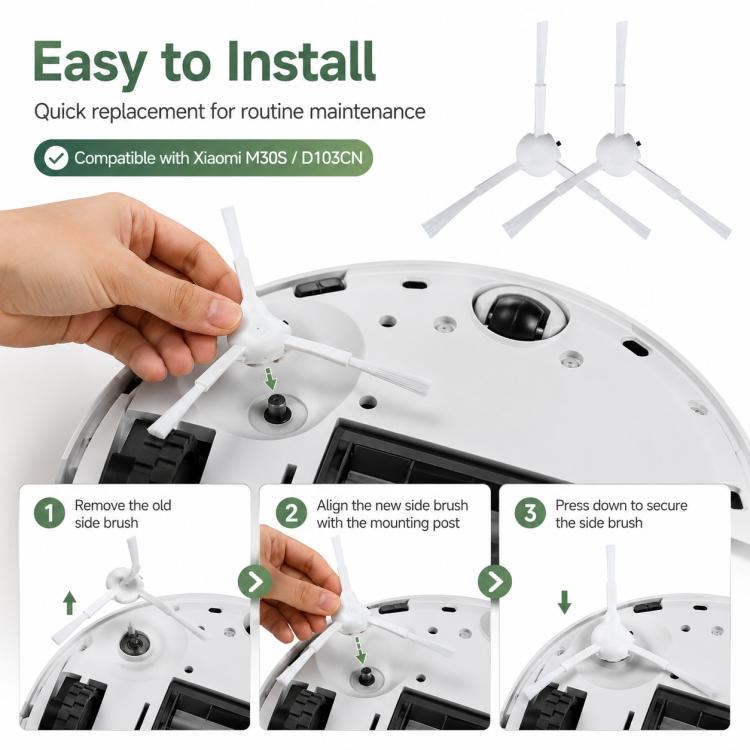 Replacement Accessories for Xiaomi Mijia M30 S Robot Vacuum Cleaner, Specification:Dual Side Brush