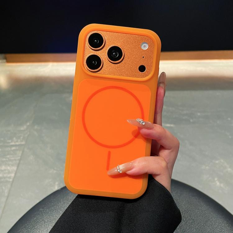 For iPhone 17 Pro Ice Cream Skin Feel Liquid Silicone Fine Circle Magnetic Phone Case