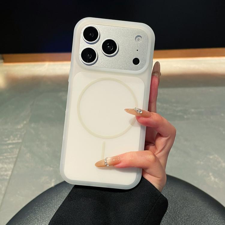 For iPhone 17 Pro Ice Cream Skin Feel Liquid Silicone Fine Circle Magnetic Phone Case