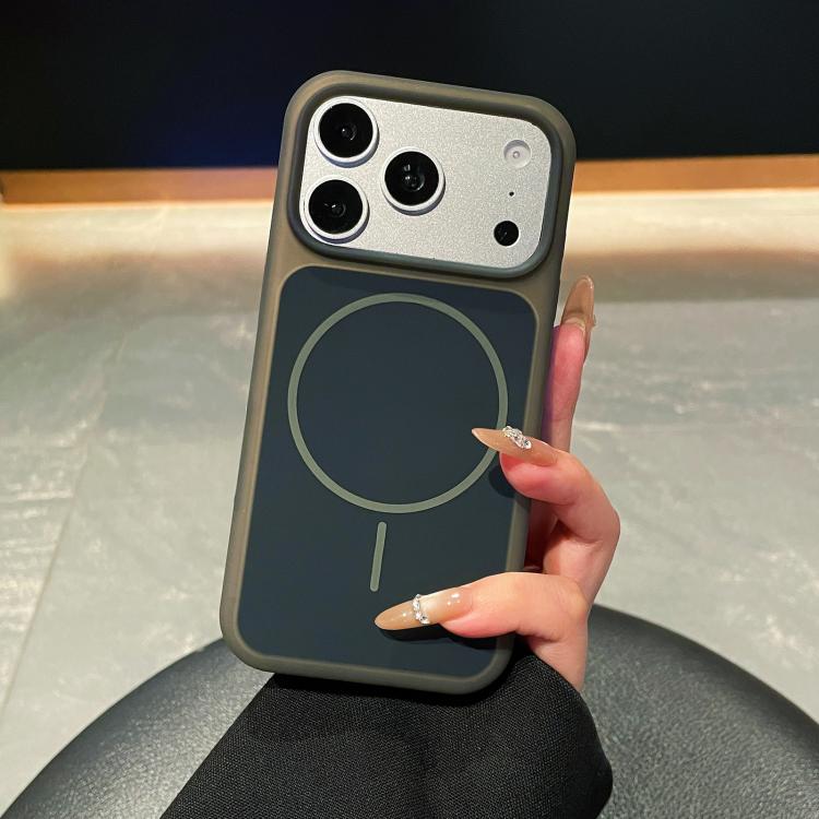 For iPhone 17 Pro Ice Cream Skin Feel Liquid Silicone Fine Circle Magnetic Phone Case