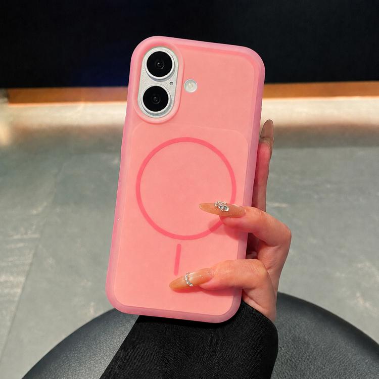 For iPhone 17 Ice Cream Skin Feel Liquid Silicone Fine Circle Magnetic Phone Case