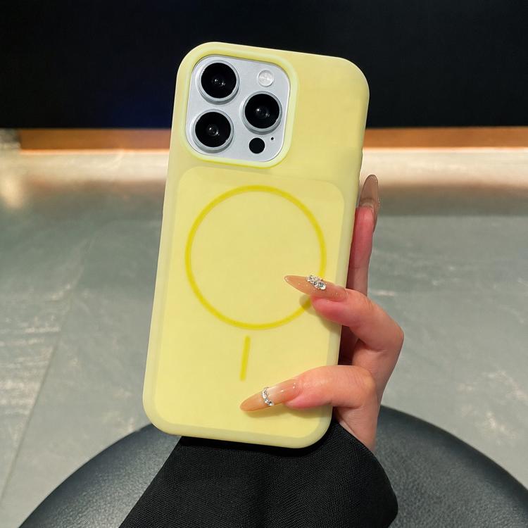 For iPhone 16 Pro Max Ice Cream Skin Feel Liquid Silicone Fine Circle Magnetic Phone Case
