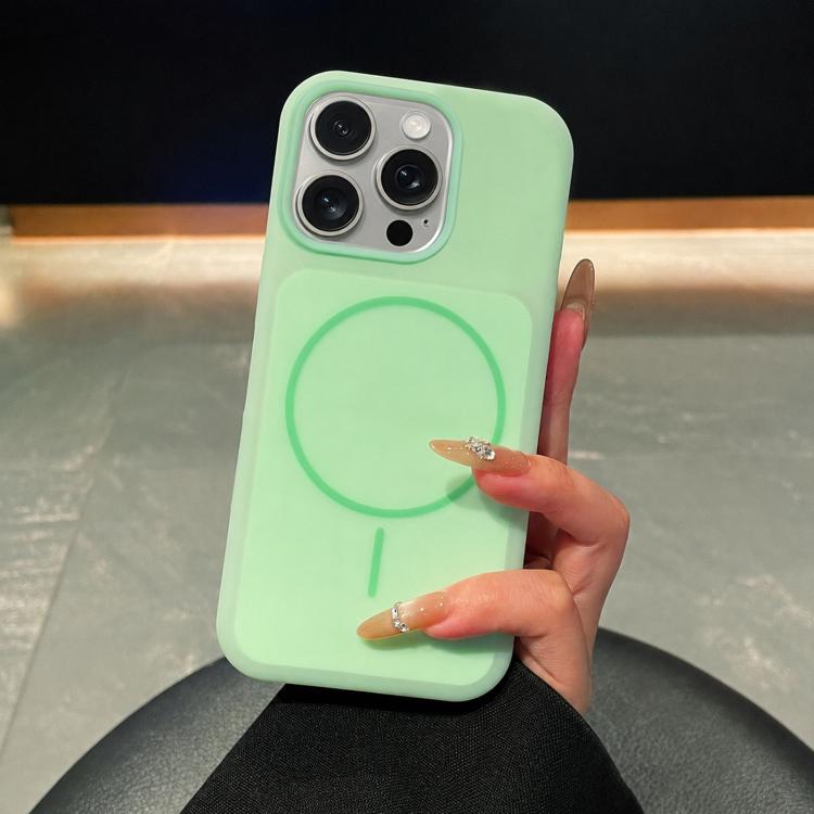 For iPhone 16 Pro Ice Cream Skin Feel Liquid Silicone Fine Circle Magnetic Phone Case