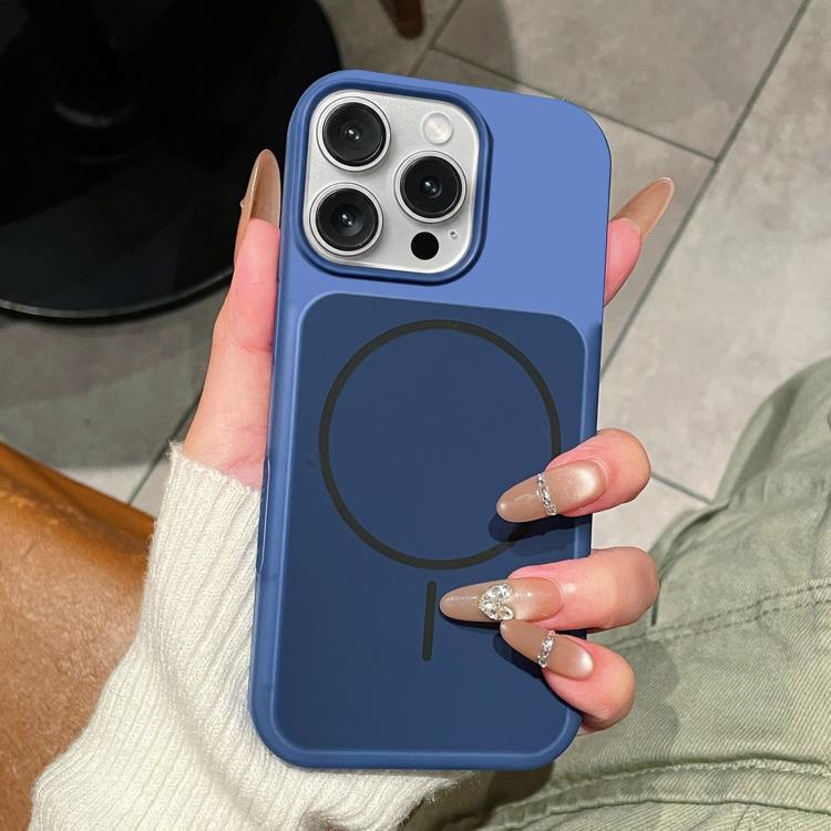 For iPhone 16 Pro Ice Cream Skin Feel Liquid Silicone Fine Circle Magnetic Phone Case