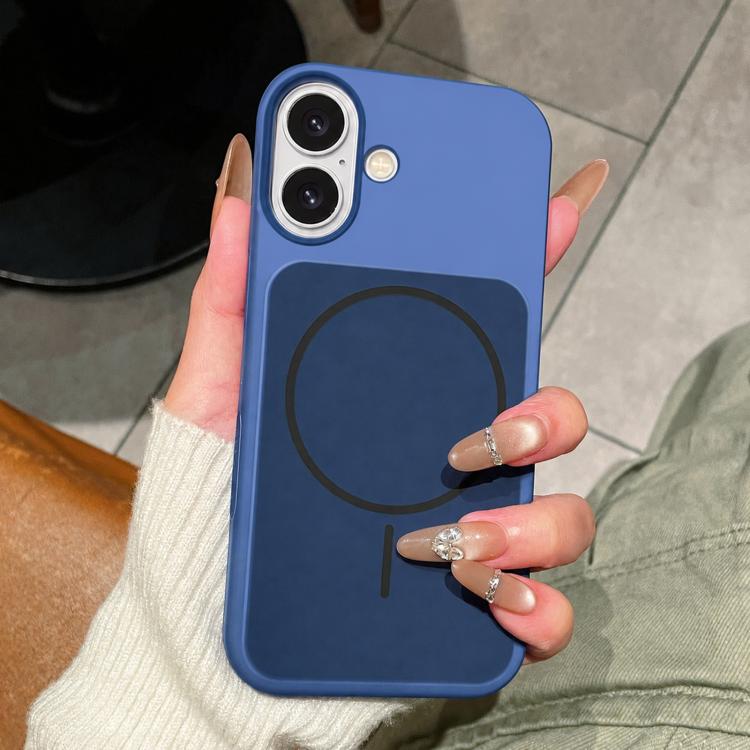 For iPhone 16 Ice Cream Skin Feel Liquid Silicone Fine Circle Magnetic Phone Case