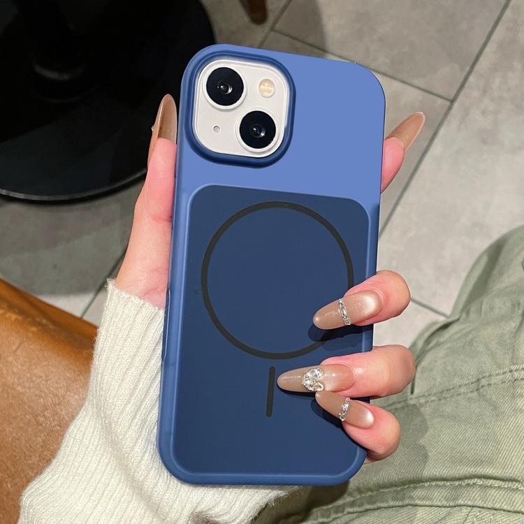 For iPhone 15 Ice Cream Skin Feel Liquid Silicone Fine Circle Magnetic Phone Case