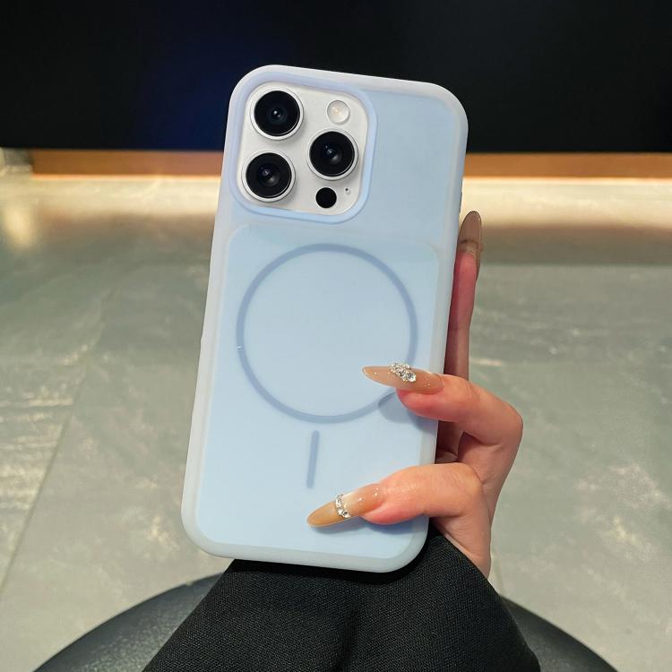 For iPhone 13 Pro Max Ice Cream Skin Feel Liquid Silicone Fine Circle Magnetic Phone Case