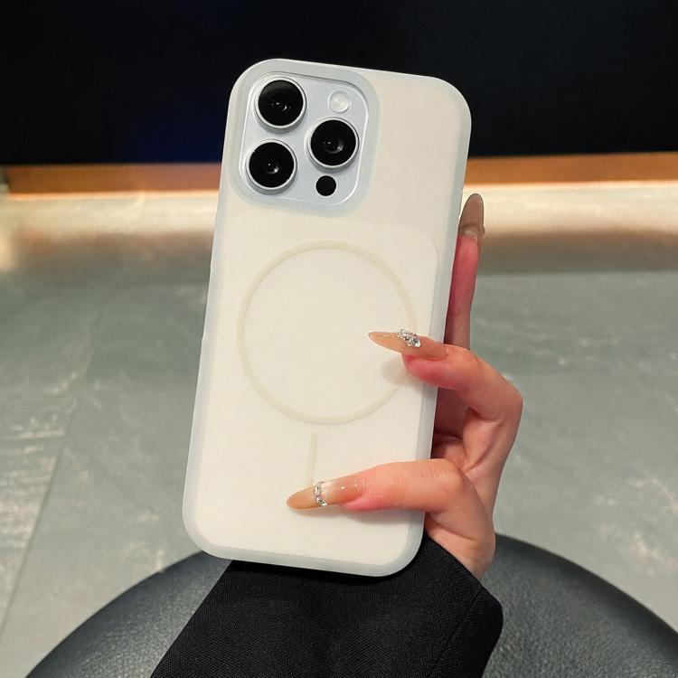 For iPhone 13 Pro Max Ice Cream Skin Feel Liquid Silicone Fine Circle Magnetic Phone Case