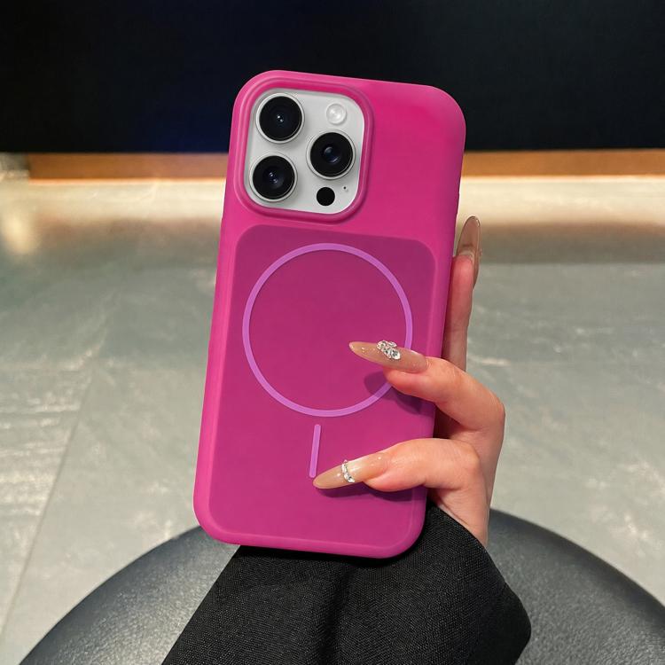 For iPhone 13 Pro Max Ice Cream Skin Feel Liquid Silicone Fine Circle Magnetic Phone Case