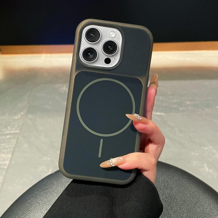 For iPhone 13 Pro Max Ice Cream Skin Feel Liquid Silicone Fine Circle Magnetic Phone Case