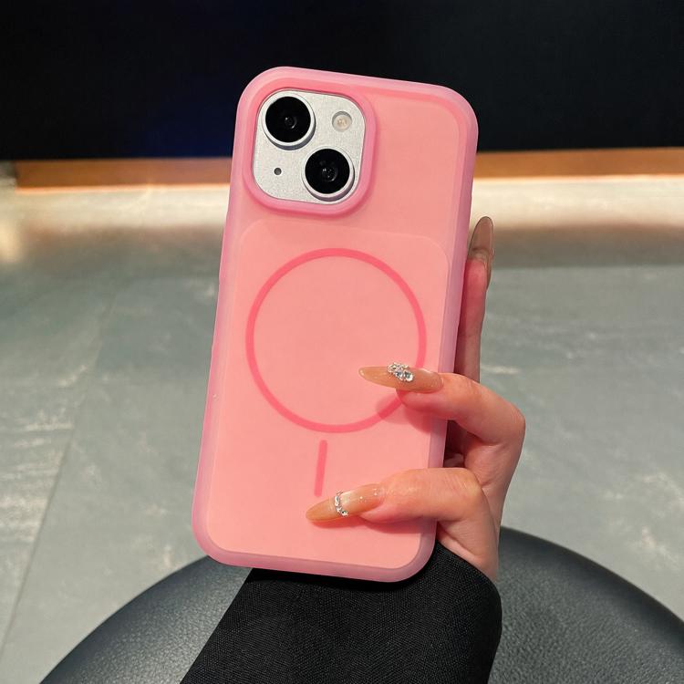 For iPhone 13 Ice Cream Skin Feel Liquid Silicone Fine Circle Magnetic Phone Case