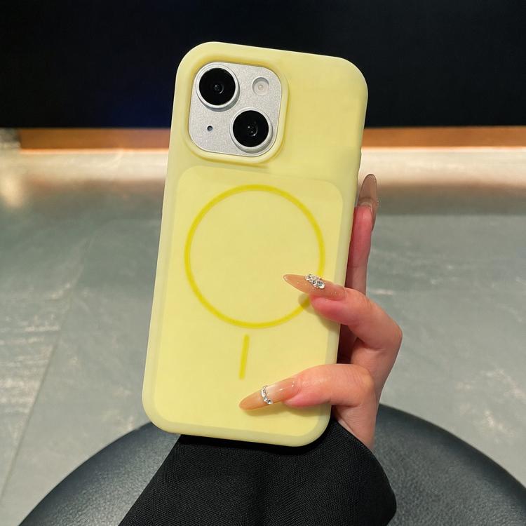 For iPhone 13 Ice Cream Skin Feel Liquid Silicone Fine Circle Magnetic Phone Case