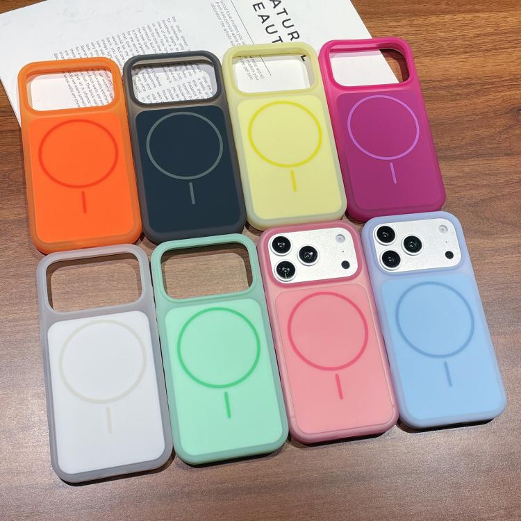 For iPhone 17 Ice Cream Skin Feel Liquid Silicone Fine Circle Magnetic Phone Case