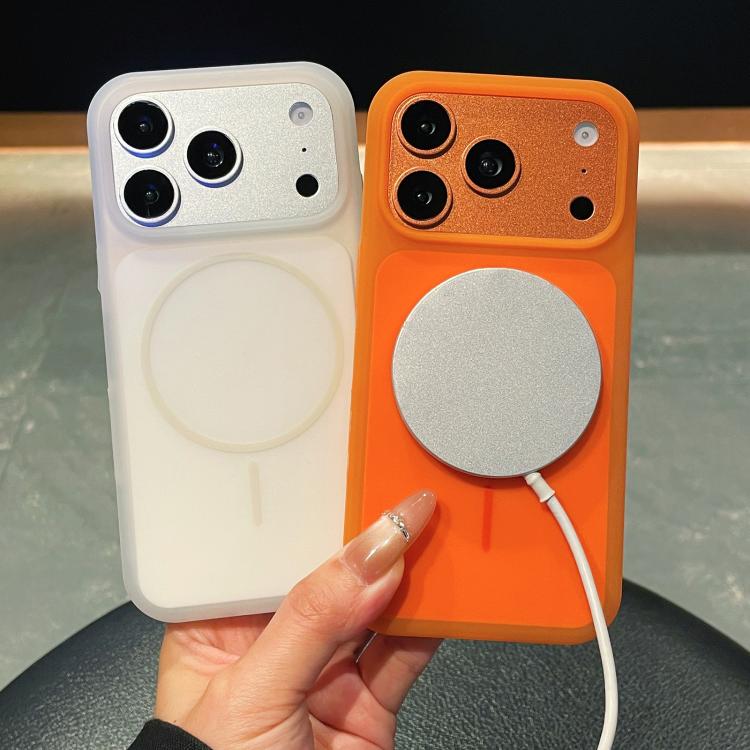For iPhone 14 Ice Cream Skin Feel Liquid Silicone Fine Circle Magnetic Phone Case
