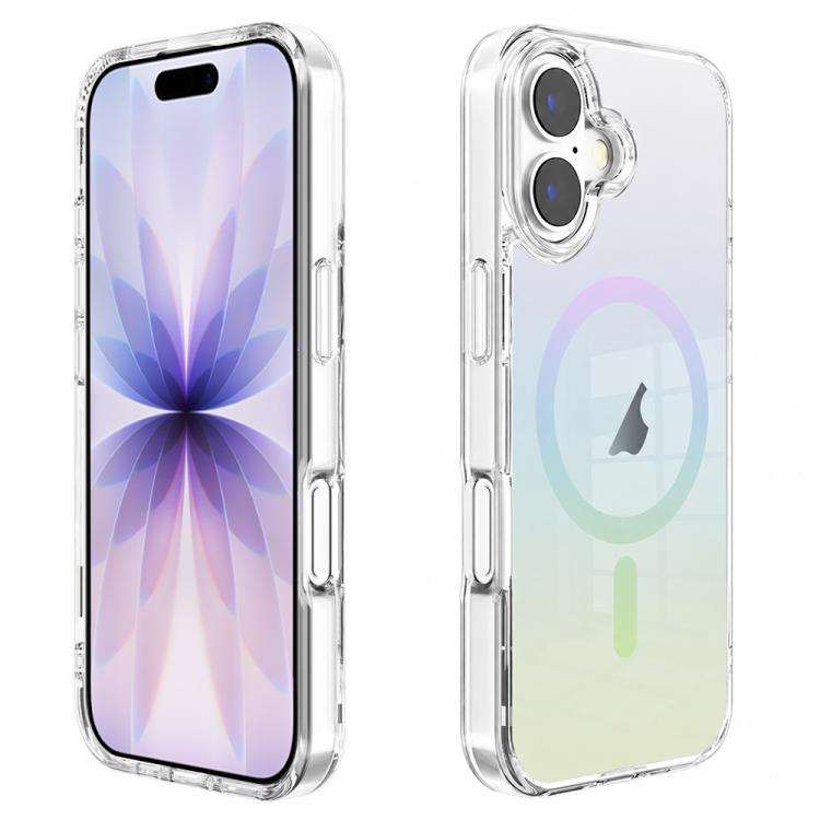 For iPhone 17 Gradient Transparent PC MagSafe Phone Case