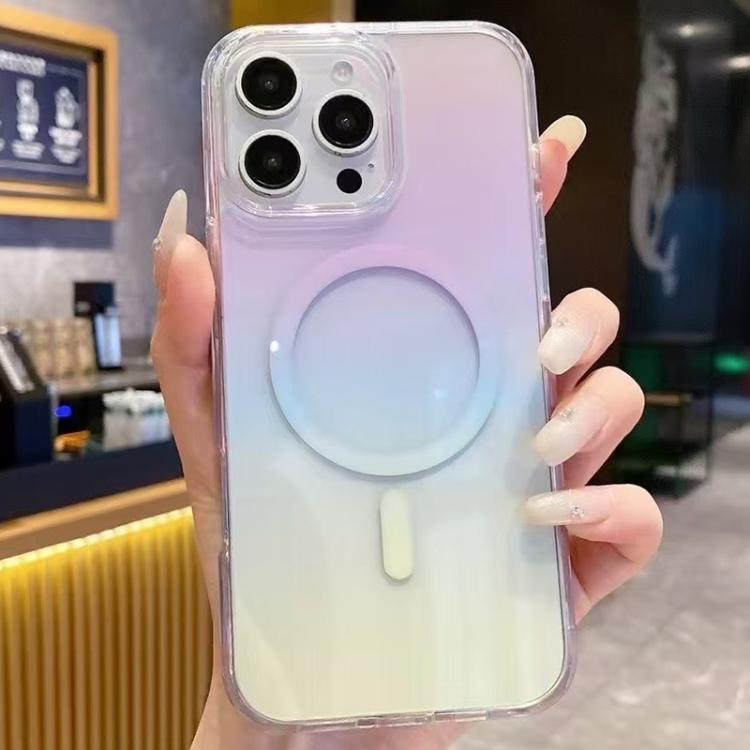 For iPhone 12 Pro Max Gradient Transparent PC MagSafe Phone Case
