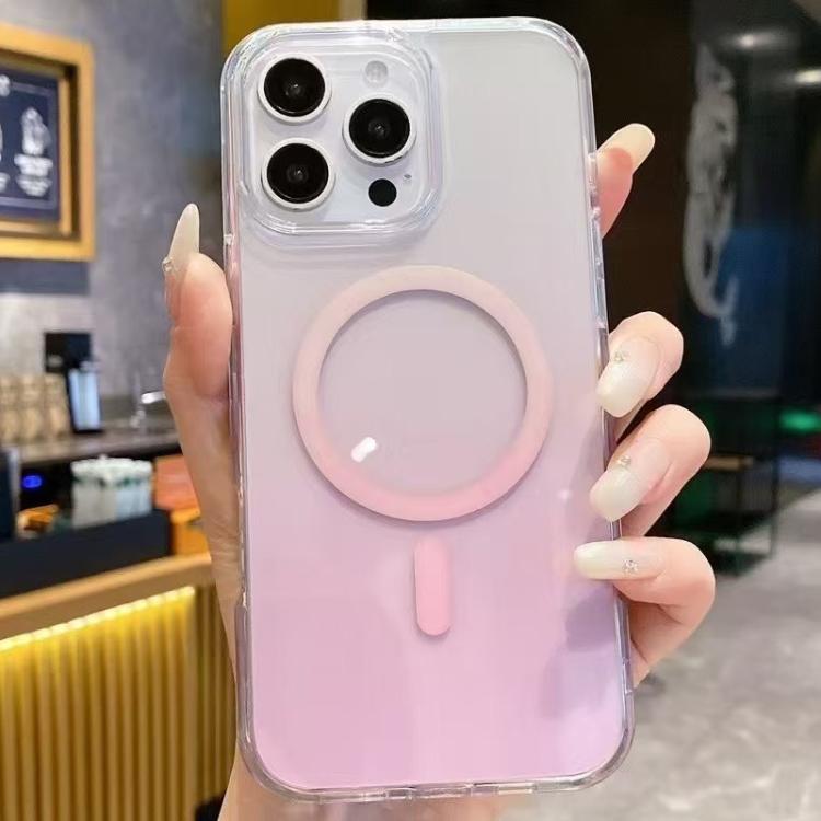 For iPhone 12 Pro Gradient Transparent PC MagSafe Phone Case