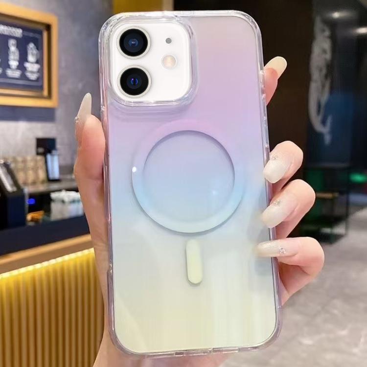 For iPhone 11 Gradient Transparent PC MagSafe Phone Case