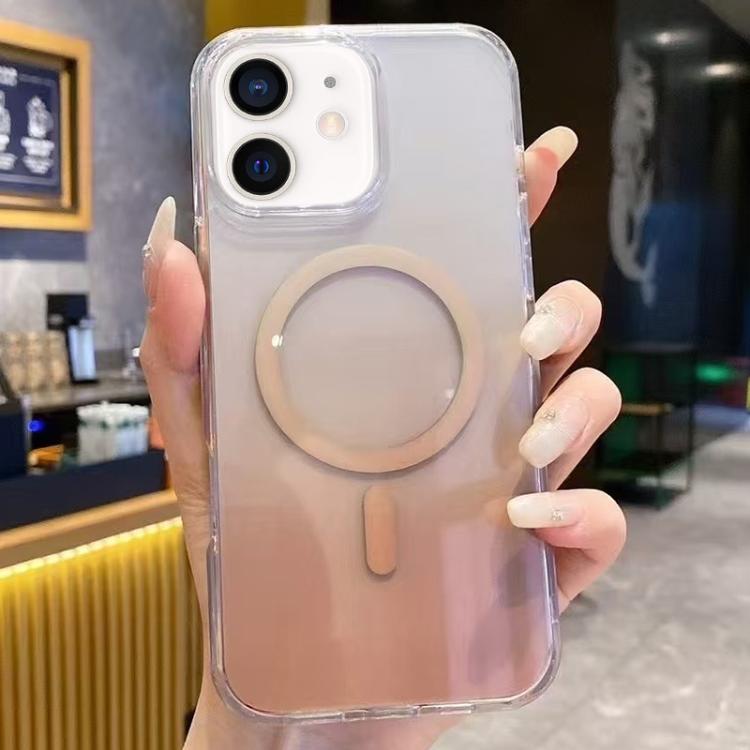 For iPhone 11 Gradient Transparent PC MagSafe Phone Case