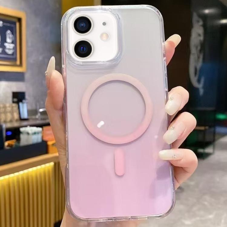 For iPhone 11 Gradient Transparent PC MagSafe Phone Case