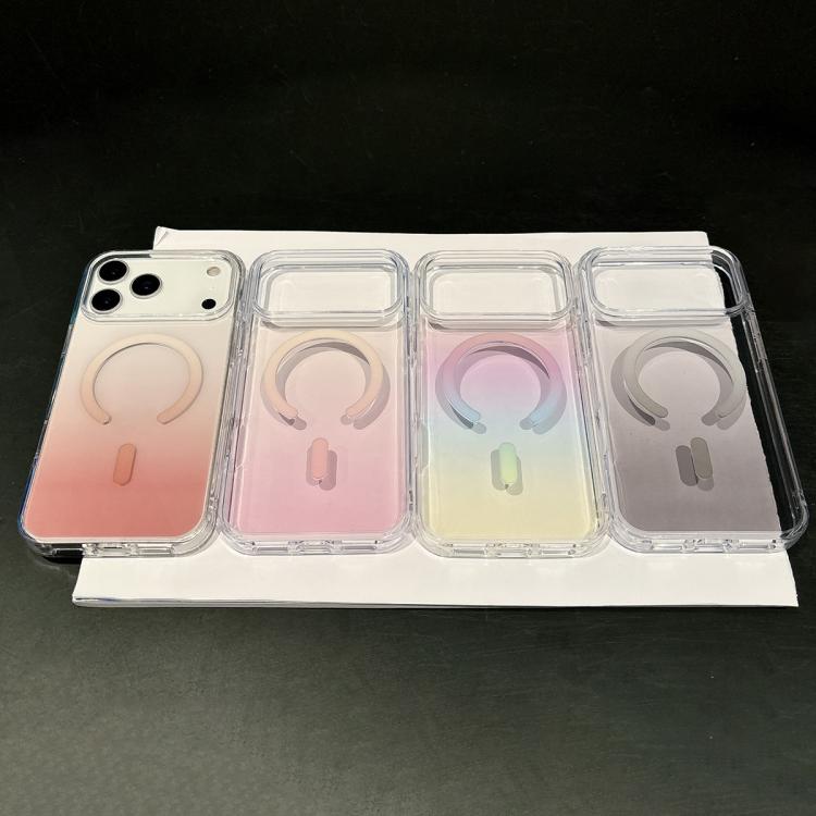 For iPhone 12 Gradient Transparent PC MagSafe Phone Case