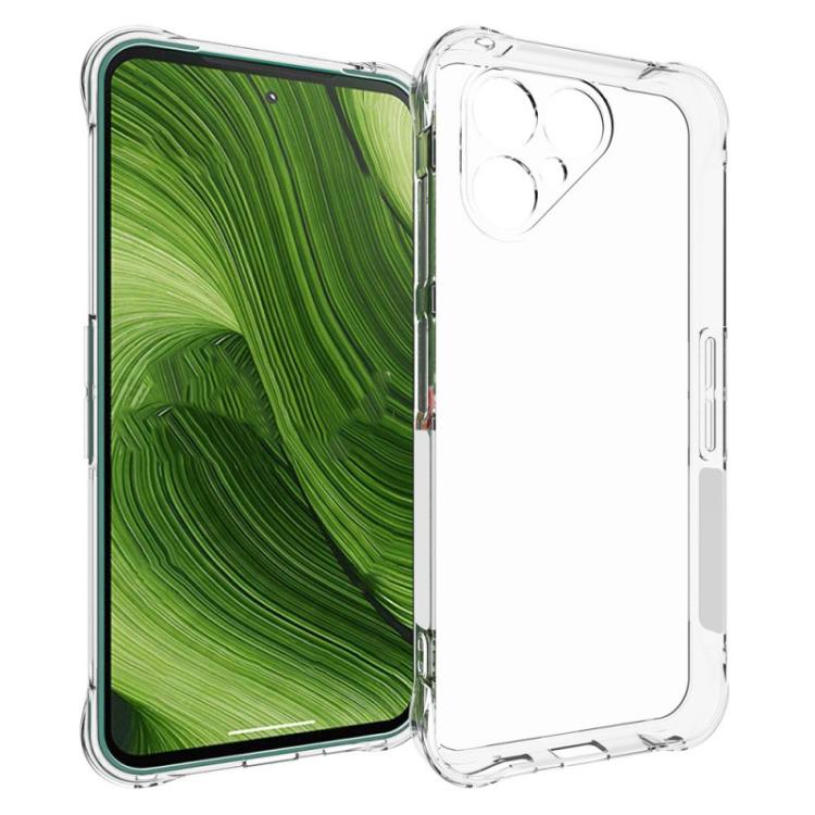 For Fairphone 6 WANLONFENG Transparent Four-Corner Shockproof TPU Phone Case with Screen Film - Transparent