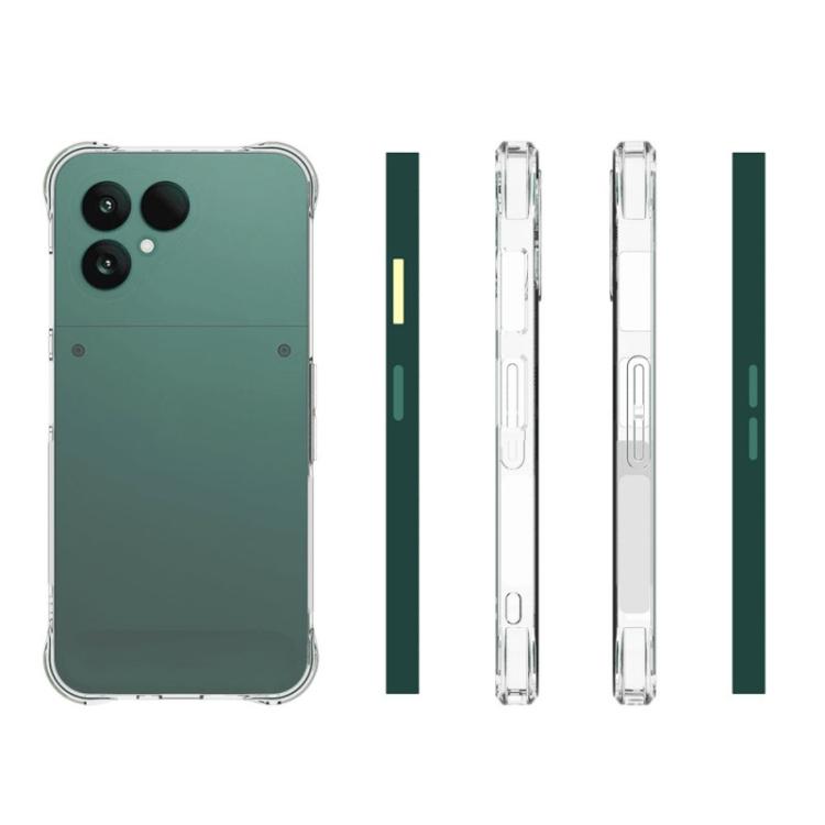 For Fairphone 6 WANLONFENG Transparent Four-Corner Shockproof TPU Phone Case with Screen Film - Transparent