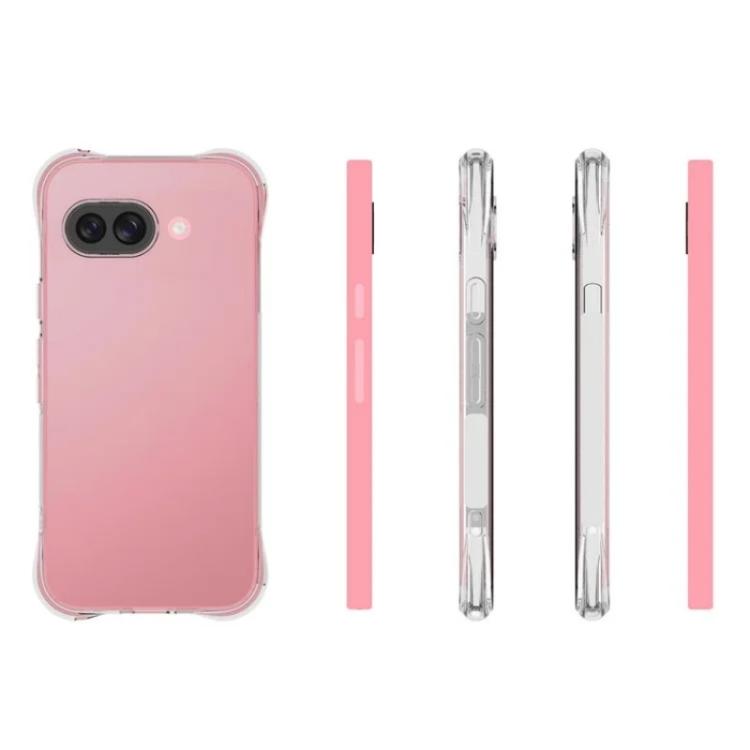 For Google Pixel 9a WANLONFENG Transparent Four-Corner Shockproof TPU Phone Case with Screen Film - Transparent