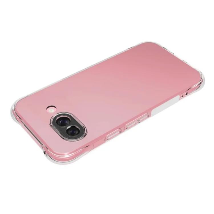 For Google Pixel 9a WANLONFENG Transparent Four-Corner Shockproof TPU Phone Case with Screen Film - Transparent