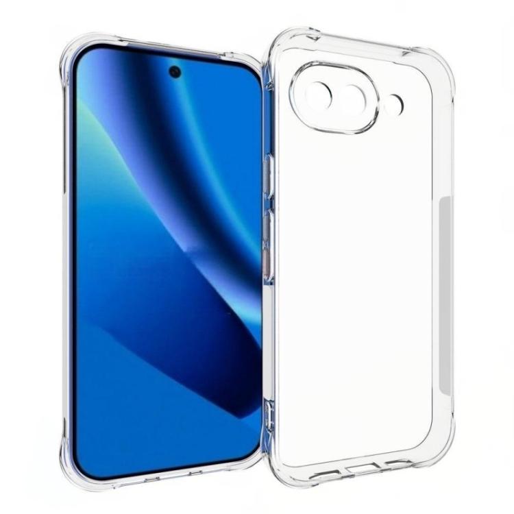 For Google Pixel 10a WANLONFENG Transparent Four-Corner Shockproof TPU Phone Case with Screen Film - Transparent