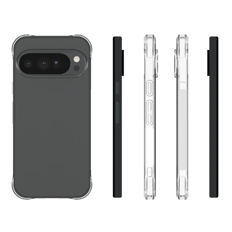 For Google Pixel 11 Pro XL WANLONFENG Transparent Four-Corner Shockproof TPU Phone Case with Screen Film - Transparent