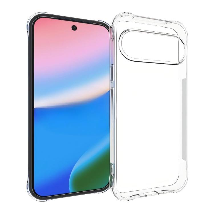 For Google Pixel 11 WANLONFENG Transparent Four-Corner Shockproof TPU Phone Case with Screen Film - Transparent