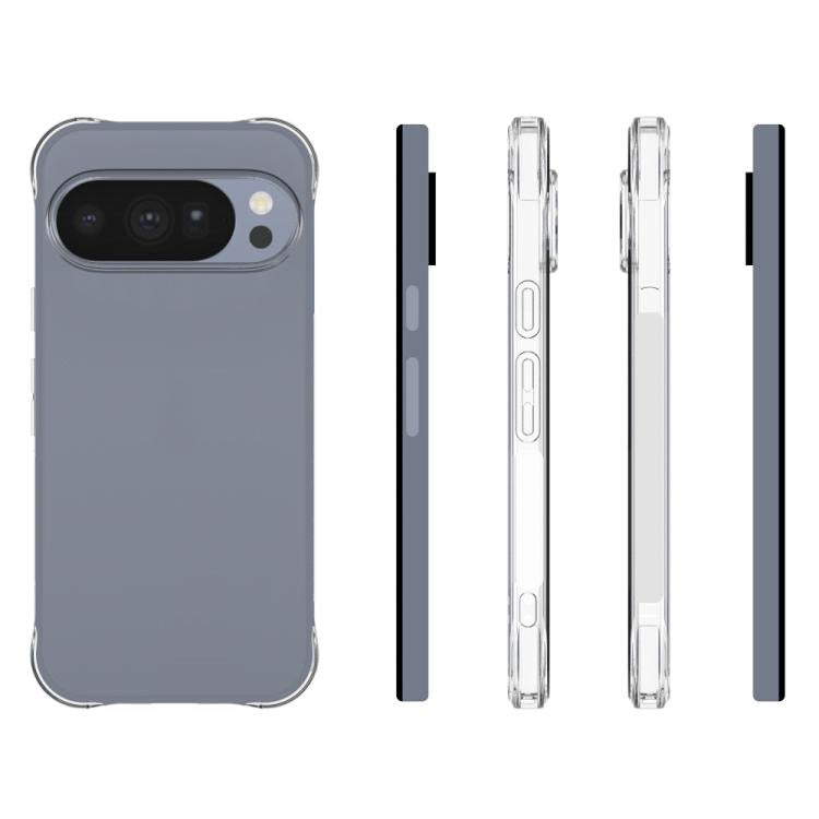 For Google Pixel 11 Pro WANLONFENG Transparent Four-Corner Shockproof TPU Phone Case with Screen Film - Transparent