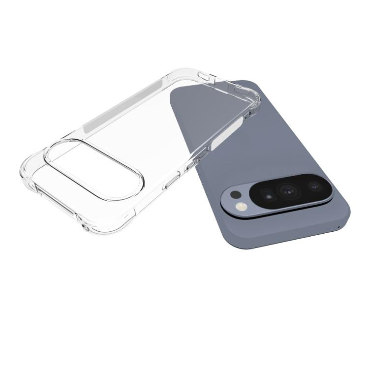 For Google Pixel 11 Pro WANLONFENG Transparent Four-Corner Shockproof TPU Phone Case with Screen Film - Transparent