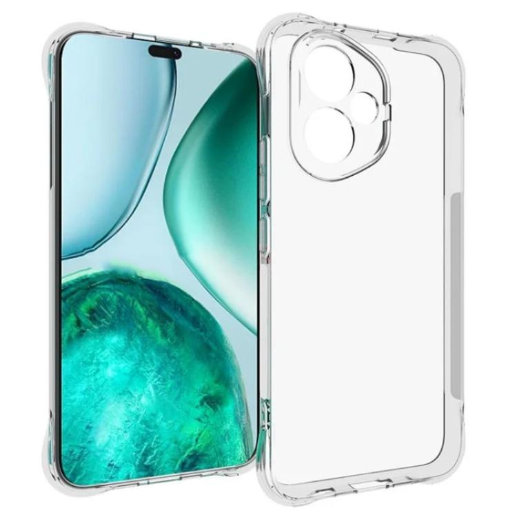 For Honor 400 5G Global 156.5mm WANLONFENG Transparent Four-Corner Shockproof TPU Phone Case with Screen Film - Transparent