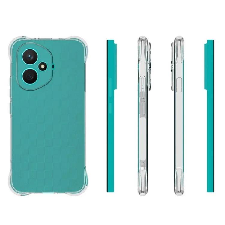 For Honor 400 5G Global 156.5mm WANLONFENG Transparent Four-Corner Shockproof TPU Phone Case with Screen Film - Transparent