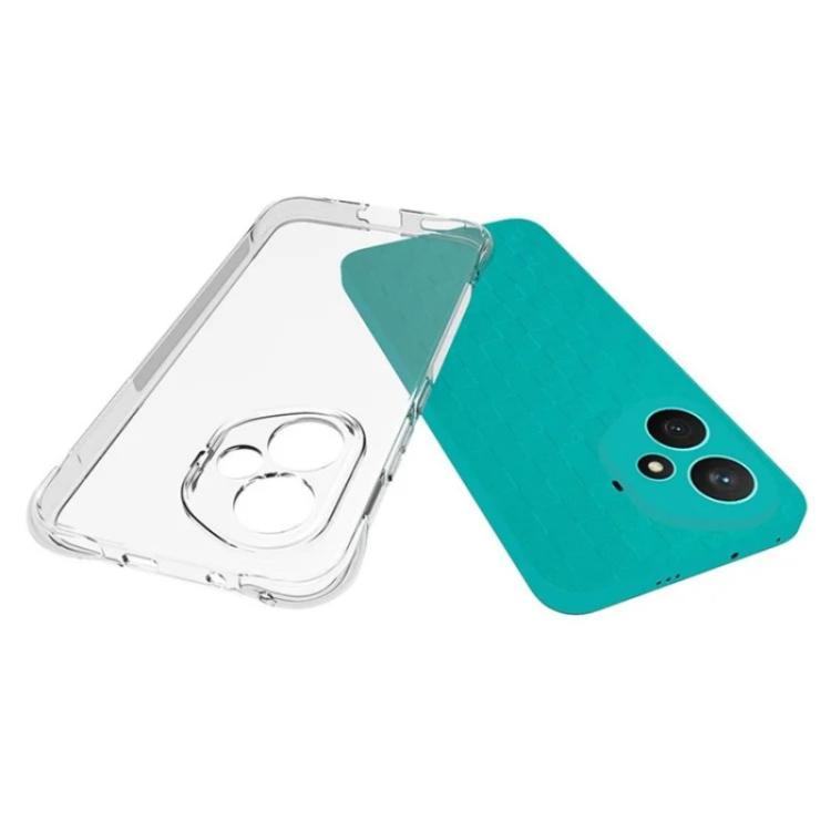 For Honor 400 5G Global 156.5mm WANLONFENG Transparent Four-Corner Shockproof TPU Phone Case with Screen Film - Transparent