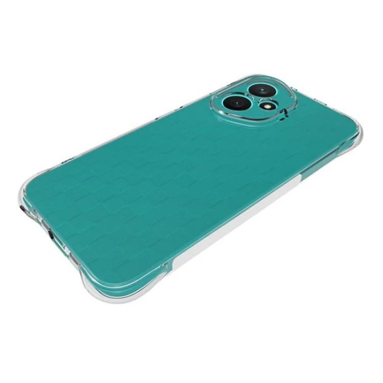 For Honor 400 5G Global 156.5mm WANLONFENG Transparent Four-Corner Shockproof TPU Phone Case with Screen Film - Transparent