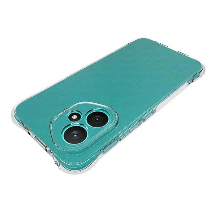For Honor 400 5G Global 156.5mm WANLONFENG Transparent Four-Corner Shockproof TPU Phone Case with Screen Film - Transparent