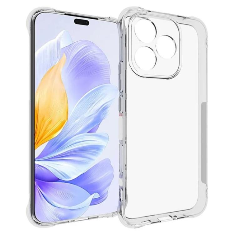 For Honor 400 Lite Global WANLONFENG Transparent Four-Corner Shockproof TPU Phone Case with Screen Film - Transparent