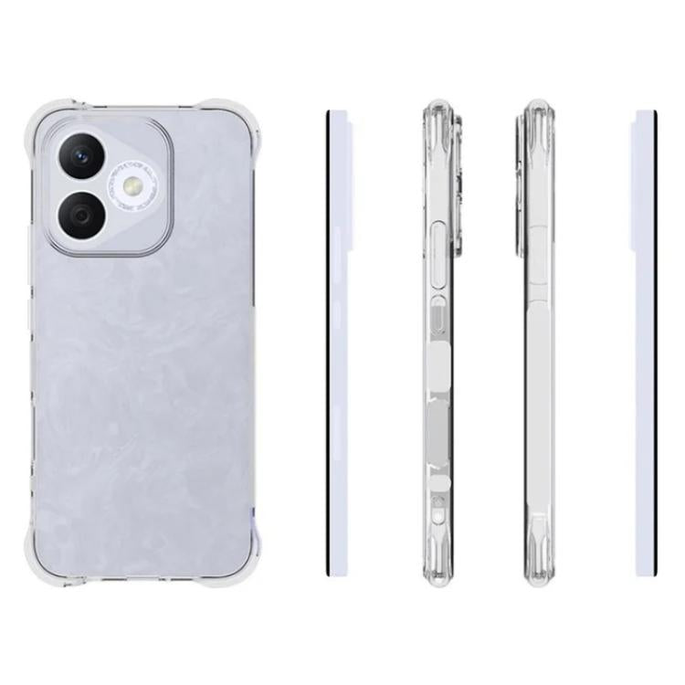 For Honor 400 Lite Global WANLONFENG Transparent Four-Corner Shockproof TPU Phone Case with Screen Film - Transparent