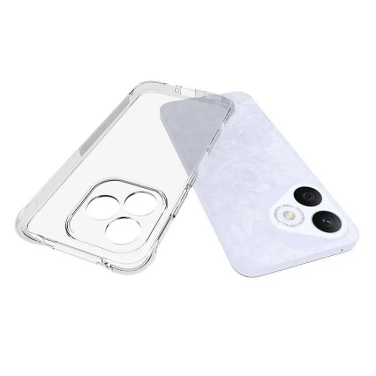 For Honor 400 Lite Global WANLONFENG Transparent Four-Corner Shockproof TPU Phone Case with Screen Film - Transparent