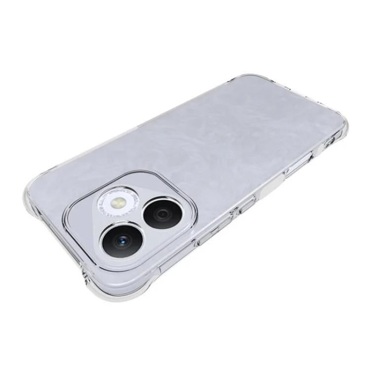 For Honor 400 Lite Global WANLONFENG Transparent Four-Corner Shockproof TPU Phone Case with Screen Film - Transparent