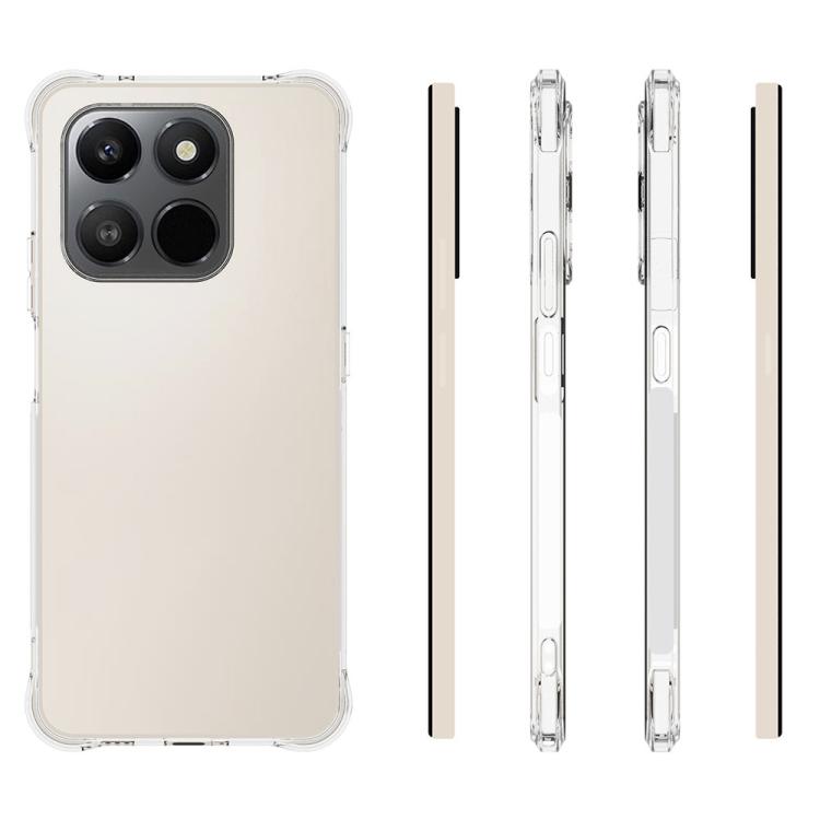 For Honor 400 Smart 5G / 4G / X7d 4G WANLONFENG Transparent Four-Corner Shockproof TPU Phone Case with Screen Film - Transparent