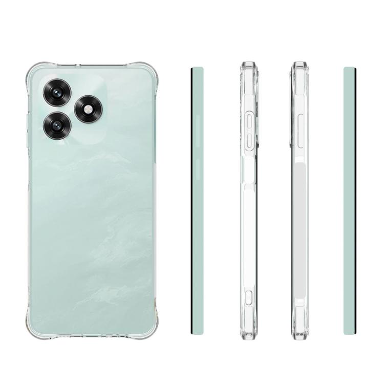 For Honor X5c Plus 4G / X5c 4G WANLONFENG Transparent Four-Corner Shockproof TPU Phone Case with Screen Film - Transparent
